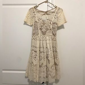 Anthropologie Short Sleeve Lace Dress